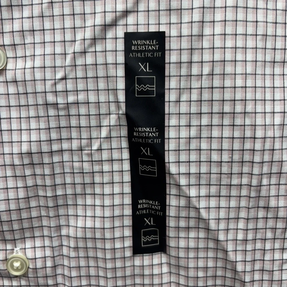 BANANA REPUBLIC Athletic Fit Dress‎ Shirt Men's XL Check Pink Button Down NWT